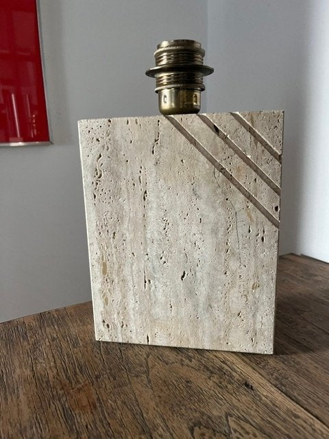 Vintage travertijn design lampvoet, Antiek en Kunst, Kunst | Designobjecten, Ophalen, Lamp, Massief