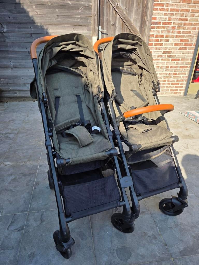Puck Join Twin Buggy - Groen, Ophalen, Zonnekap