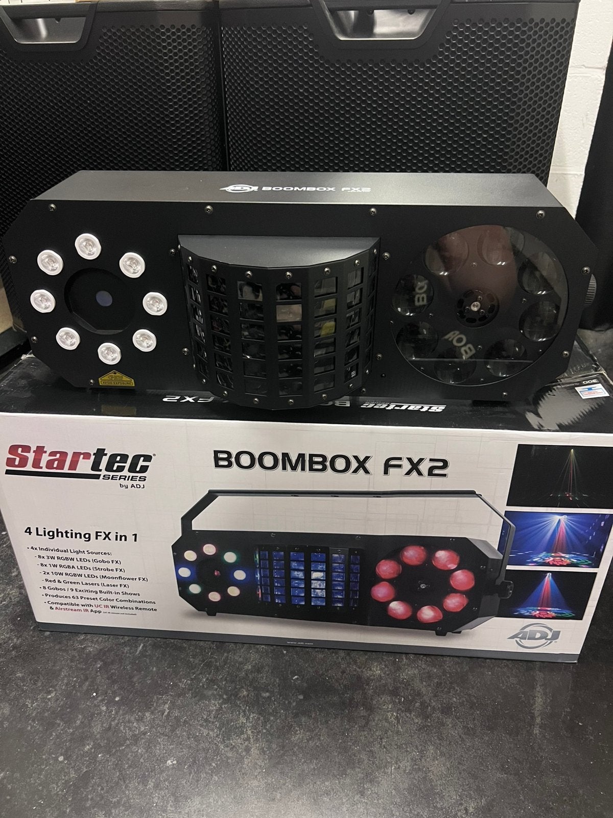 Startech boombox  fx2, 4 led lichteffecten in 1 met laser, Muziek en Instrumenten, Ophalen of Verzenden, Zo goed als nieuw, Laser