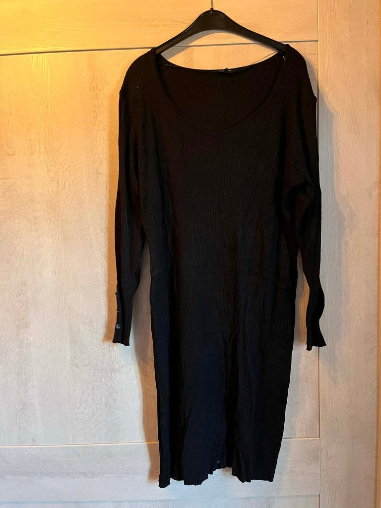 kleed zwart breistof msmode xxl 50, Enlèvement ou Envoi, Comme neuf, Robe, MS Mode