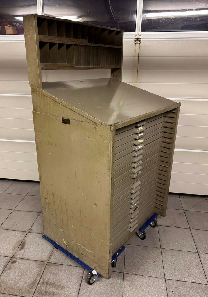 letterkast / zetbok / drukkerij kast, Antiek en Kunst, Ophalen