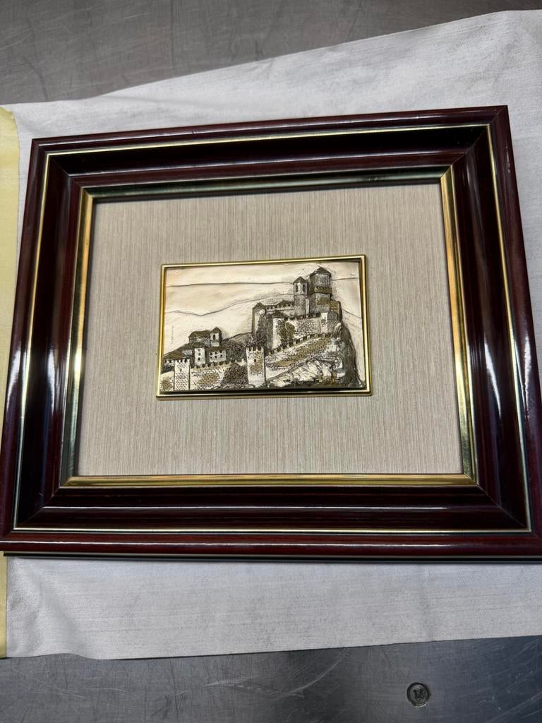 Verzilverd relief, Antiek en Kunst, Kunst | Etsen en Gravures, Ophalen