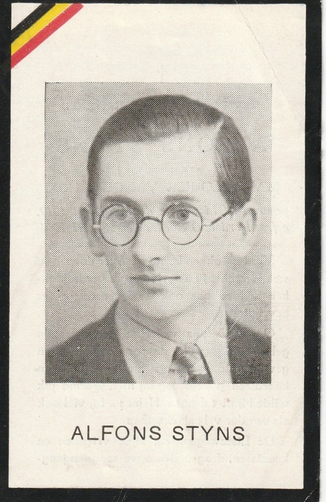 Oorlog 1940-45 Alfons Styns gefusilleerd, Verzamelen, Ophalen of Verzenden