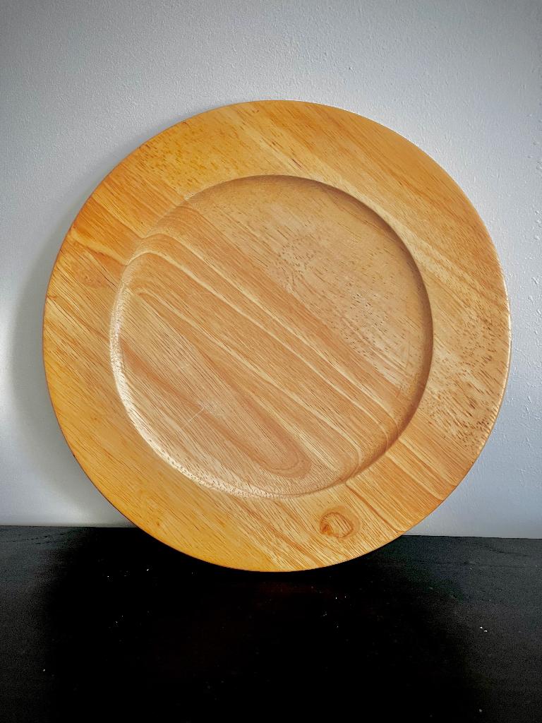 4 Ronde houten onderzetborden beuk, Ophalen, Overige materialen, Zo goed als nieuw, Bord(en)
