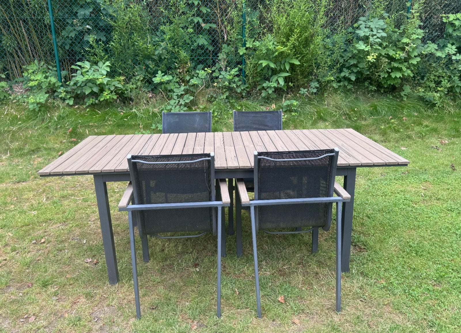 Tuintafel + 4 stoelen, Table à dinner, Salons de jardin, Aluminium, Utilisé