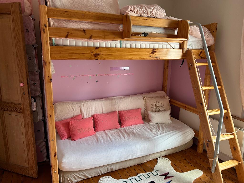 Flexa hoogslaper + Bekaluxe II boxspring, Ophalen, Gebruikt, Hoogslaper