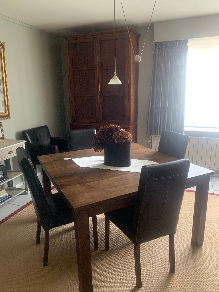 Eetkamer koloniale stijl (teak hout), Ophalen, Zo goed als nieuw, Koloniaal, 6 tot 8 stoelen