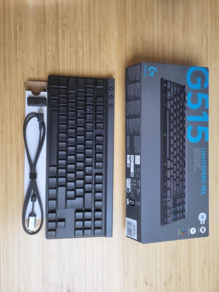 Clavier de jeu Logitech G515 TKL Lightspeed Azerty, noir, Clavier gamer, Enlèvement ou Envoi, Logitech, Azerty