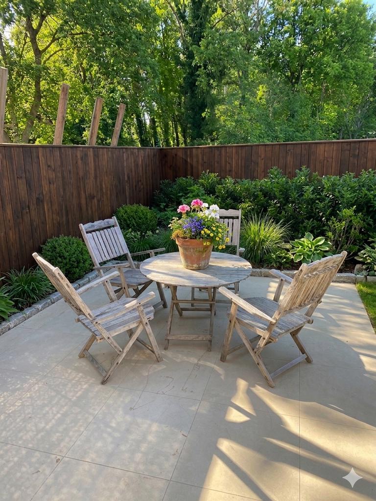 Mooie en stevige houten stoelen en tafel, Tuin en Terras, Tuinmeubel-accessoires, Ophalen