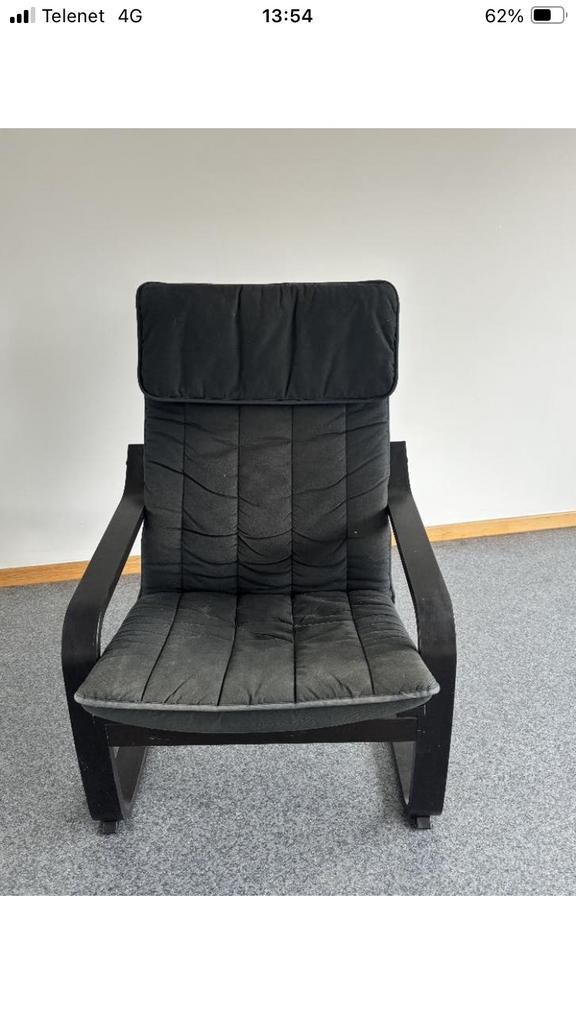 Chaise Ikea Poang en bois brun noir, Maison & Meubles, Enlèvement, Utilisé, Bois