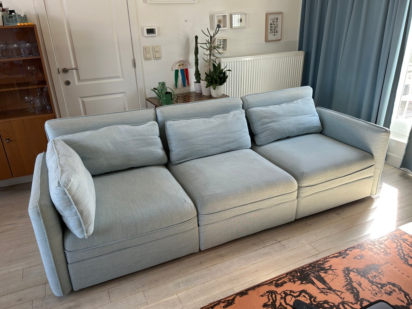 IKEA Vallentuna 3-zitsbank met opbergruimte (258 cm), Huis en Inrichting, Ophalen, 250 tot 300 cm, Driepersoons, 75 tot 100 cm