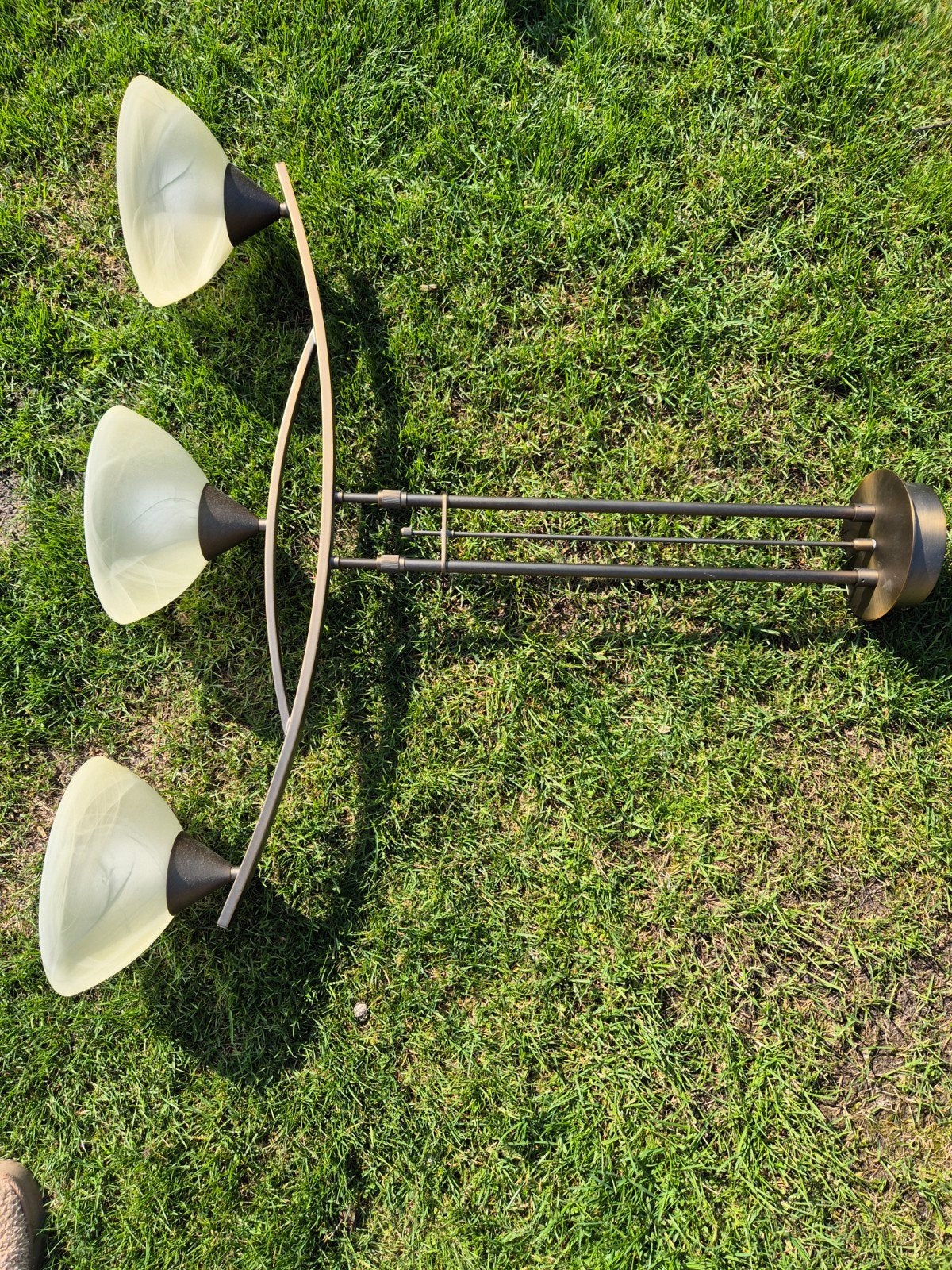 bronzen luchter met 3 lampen, Enlèvement, Comme neuf