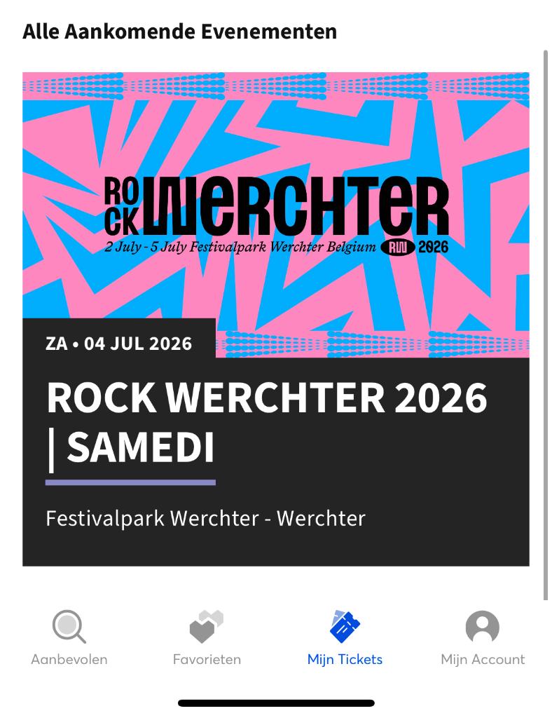 Tickets Rock Werchter 04/07, Tickets en Kaartjes, Evenementen en Festivals, Twee personen
