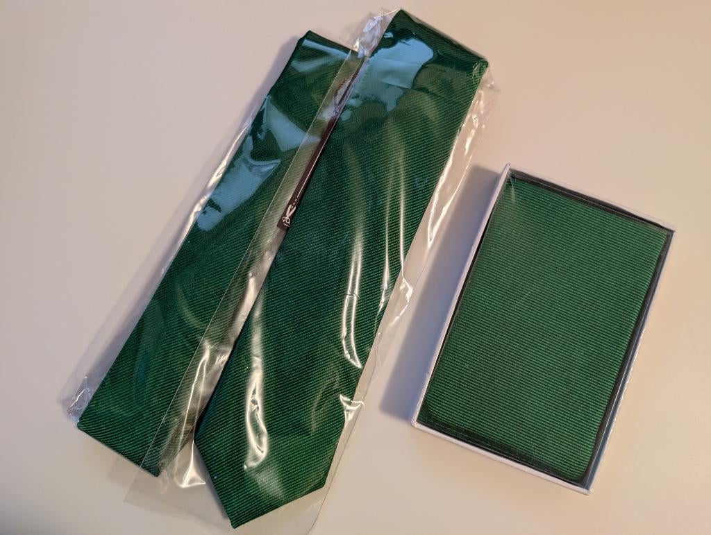 E.L. CRAVATTE Stropdas & pochet - Groen-Zijde, Vêtements | Hommes, Cravates, Enlèvement, Neuf, Vert