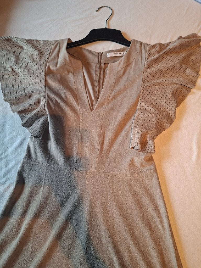 Mango Daim kleed S, Kleding | Dames, Ophalen, Mango, Beige, Nieuw