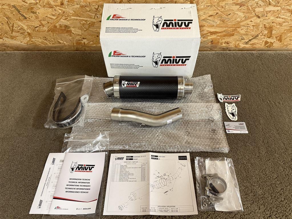 Mivv GP carbon uitlaat demper Kawasaki ZX-10R ZX10R 04-05, Motoren, Verzenden, Nieuw