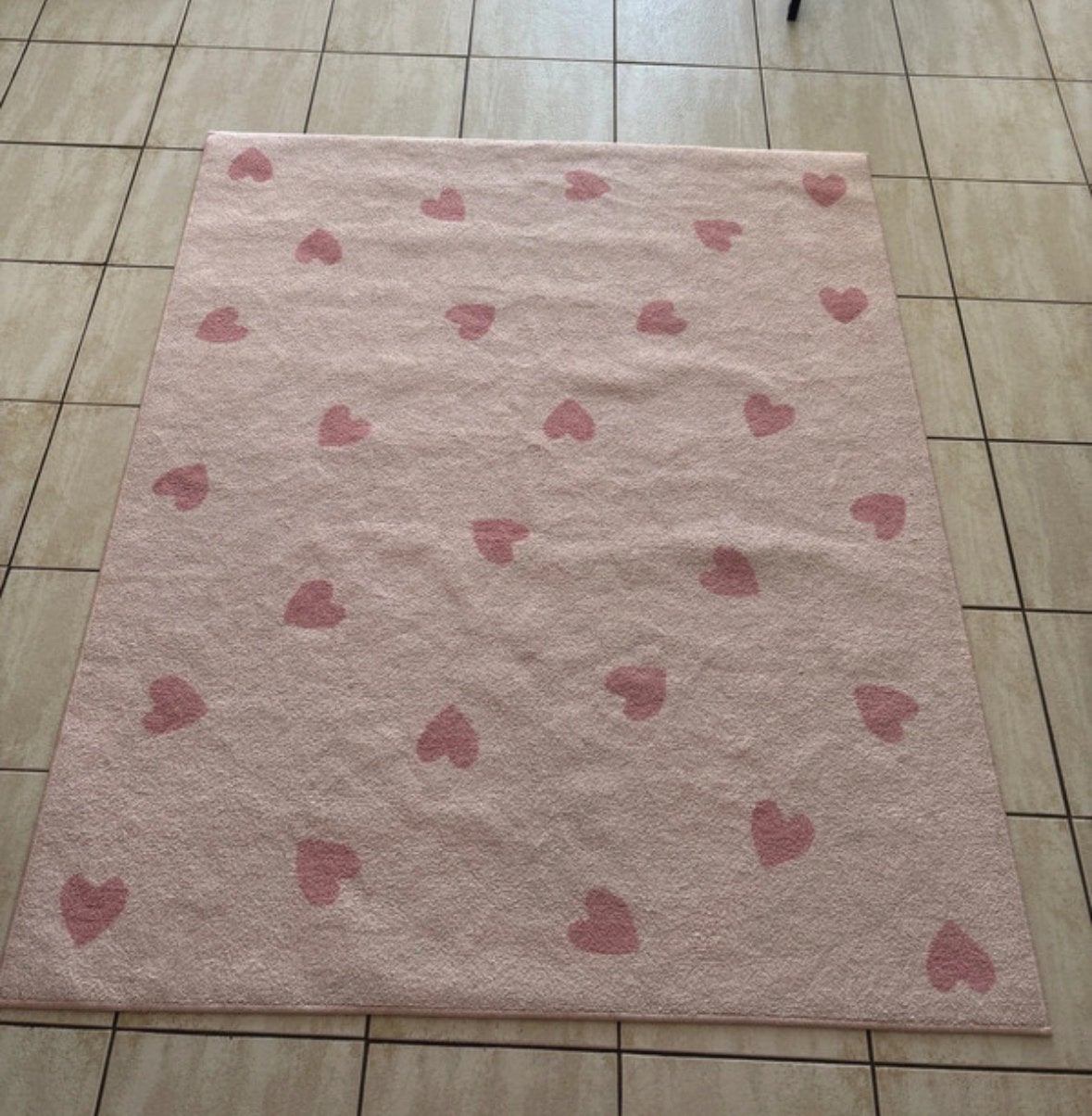 IKEA BARNDRÖM Vloerkleed (Roze met Hartjes) – 133x160 cm, Huis en Inrichting, Stoffering | Tapijten en Vloerkleden, Ophalen, Gebruikt