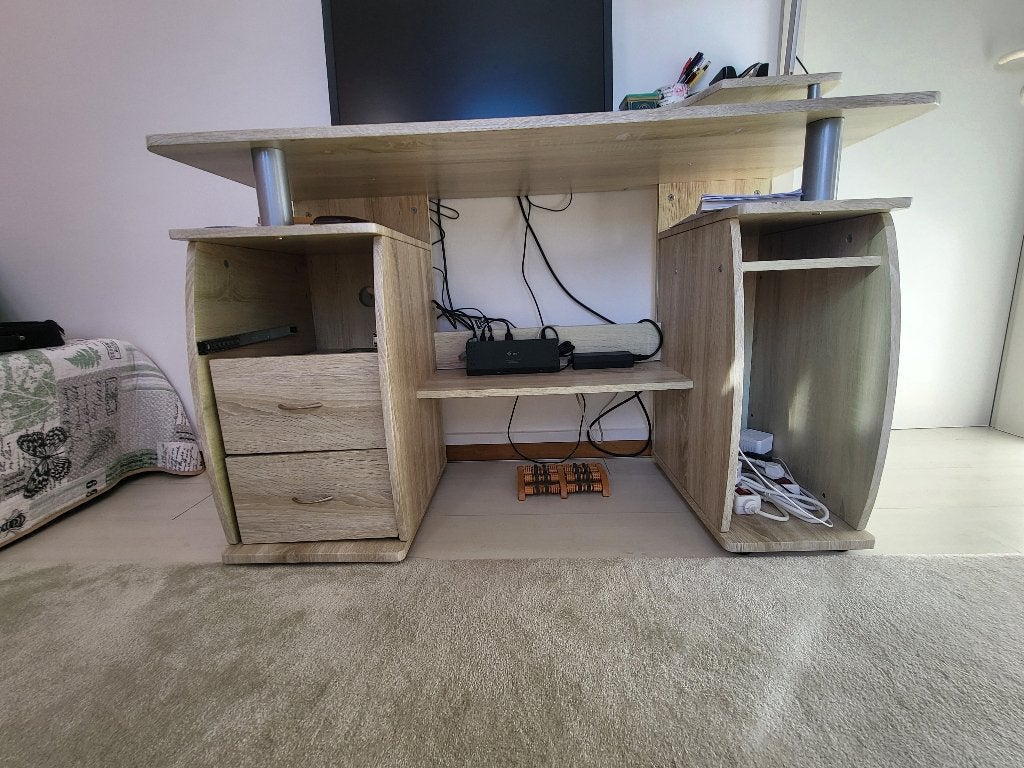 Bureau d'ordinateur, Enlèvement, Utilisé, Beige