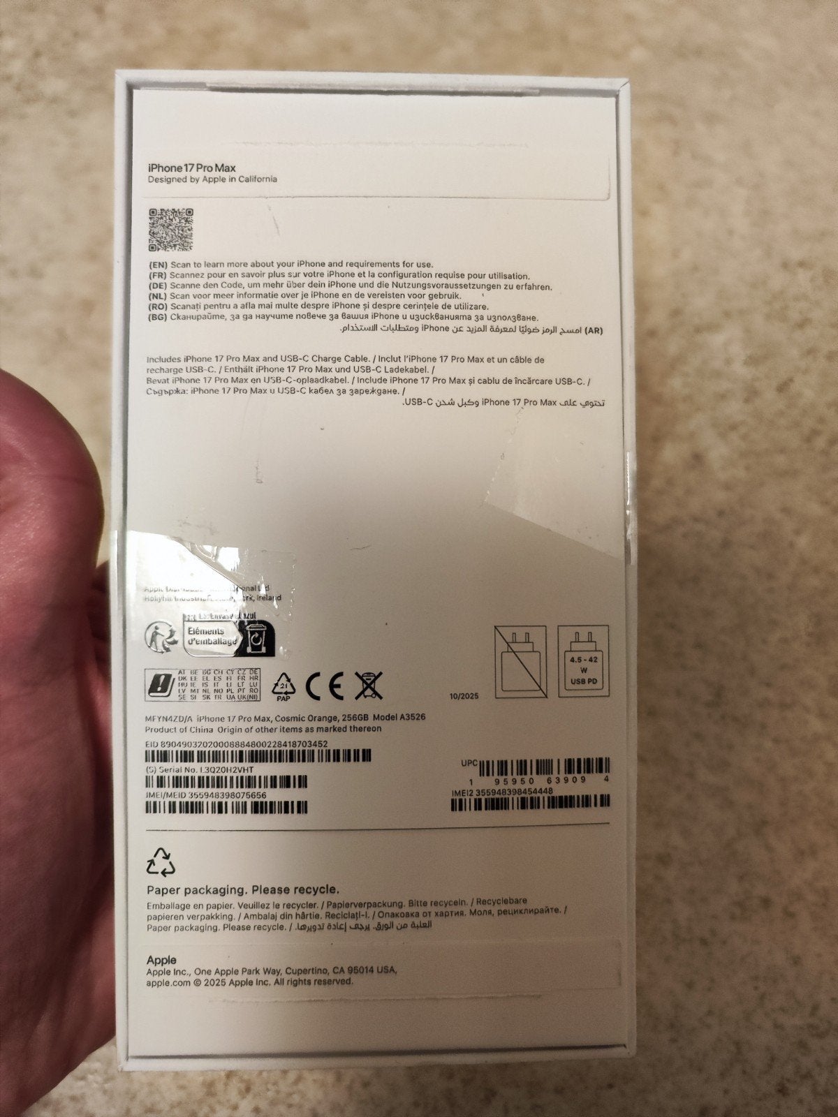 Iphone 17 Pro Max 256GB orange comme neuf !, Enlèvement ou Envoi, Protection