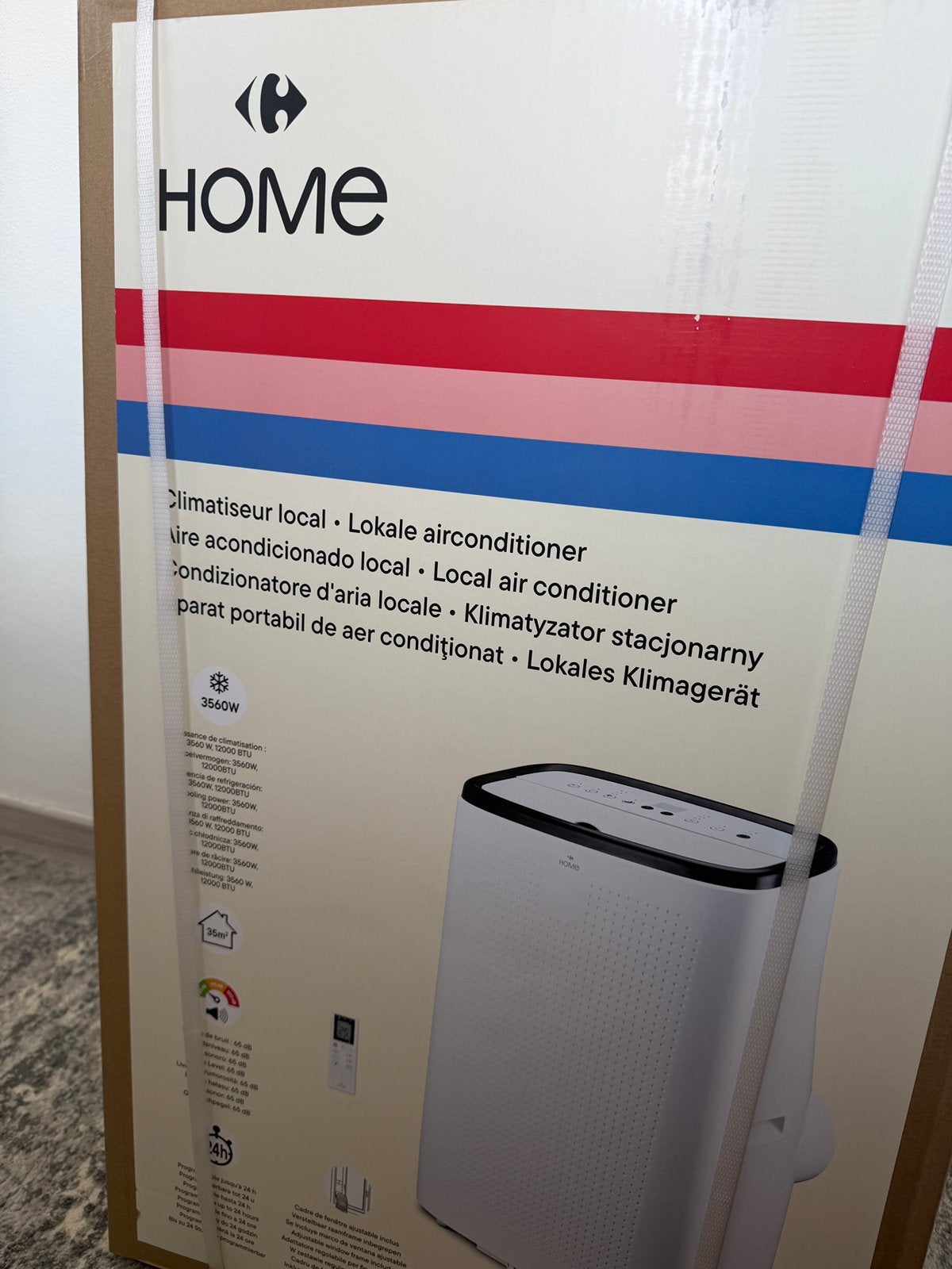 Mobiele airconditioner, 12.000 BTU, wit,Nieuw!!!, Ophalen, Zo goed als nieuw, Ventileren, Afstandsbediening