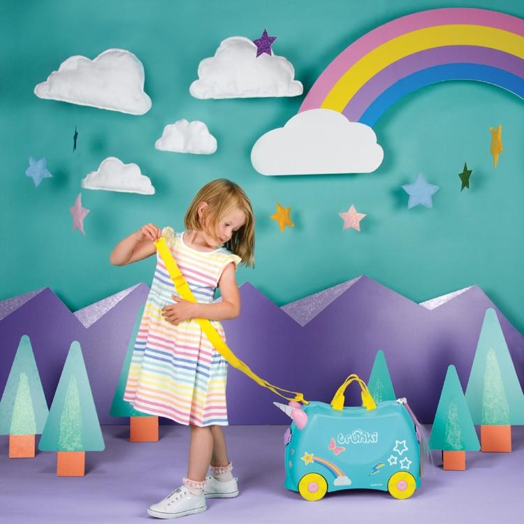 Trunki kinderkoffer Una unicorn (eenhoorn), Handtassen en Accessoires, Koffers, Wieltjes, Hard kunststof, Nieuw, Minder dan 50 cm