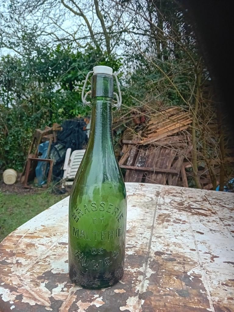 Ancienne bouteille de bière vintage brasserie Malterie Humes, Enlèvement ou Envoi