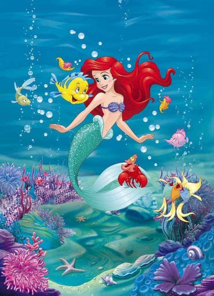 Disney Princess Ariel Behang 184x254 cm - Gratis Verzending, Verzenden, Nieuw, Wanddecoratie, Meerkleurig