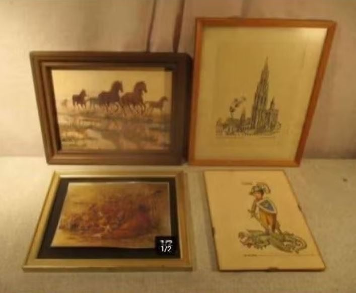 8 Mooie Fotolijsten met allerlei kunstwerken erin, Audio, Tv en Foto, Fotografie | Fotolijsten, Hout, Standaard fotolijst, Ophalen of Verzenden