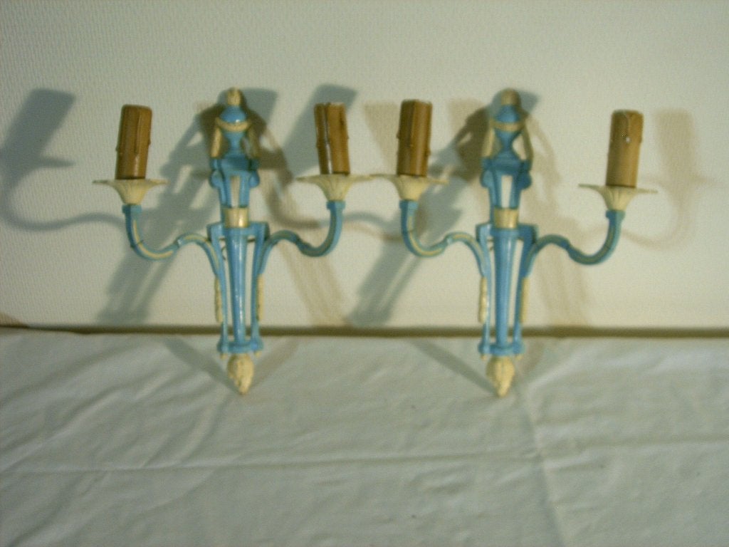 2 identieke Franse wandlampjes in classicistische stijl, Ophalen of Verzenden