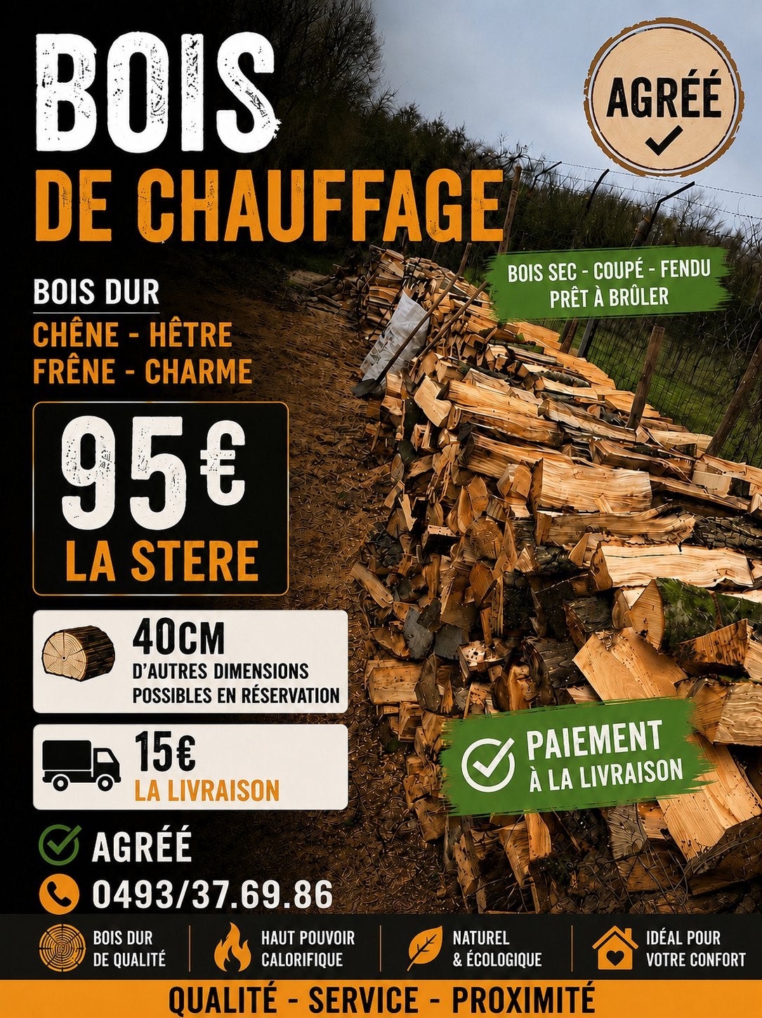 Bois de chauffage, Enlèvement