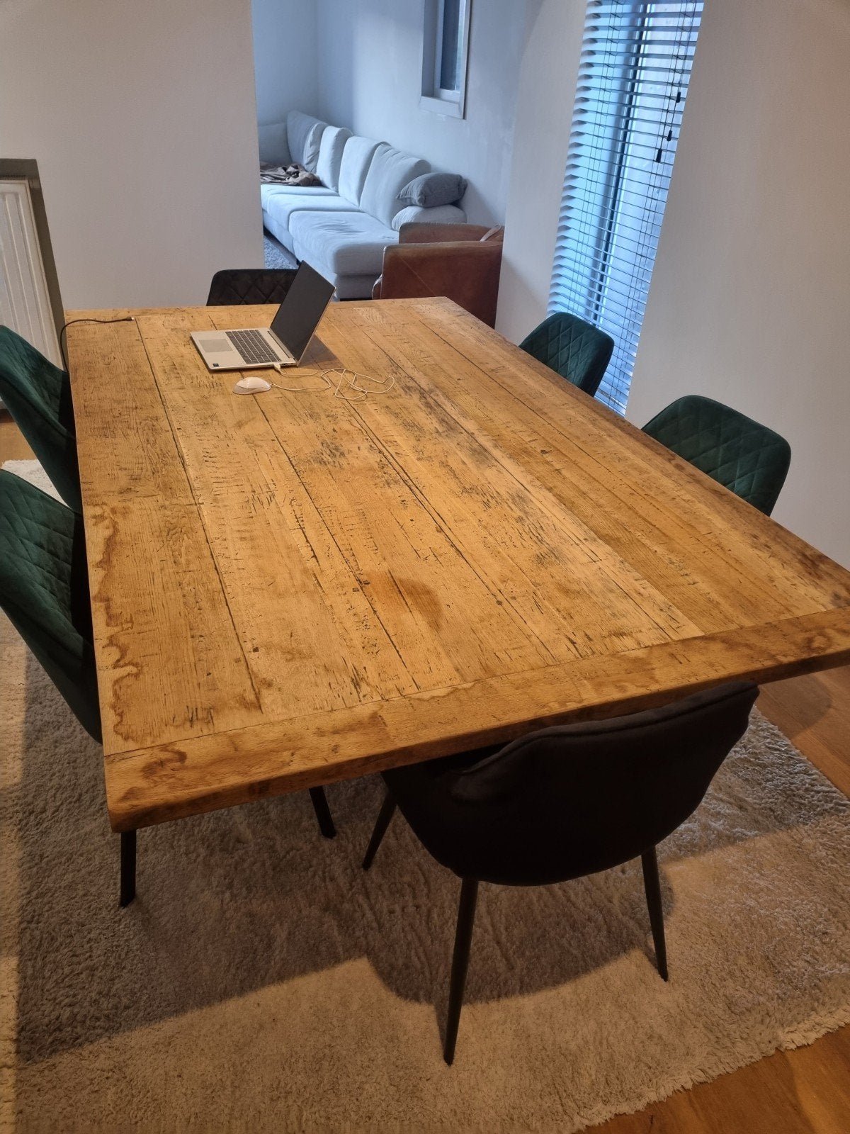 grote massief eiken tafel met 6 stoelen, Enlèvement