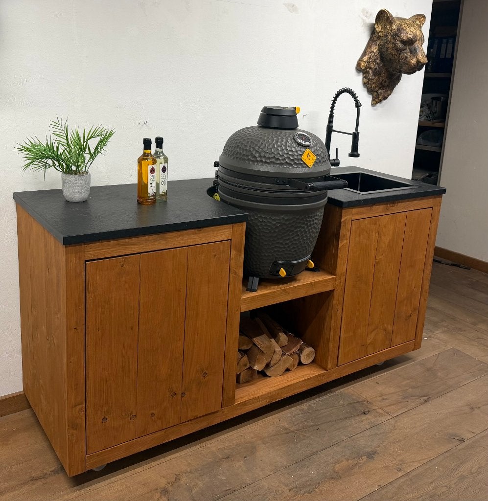 Solden: Prachtige keuken van Douglashout met Boretti Kamado, Ophalen of Verzenden, Nieuw