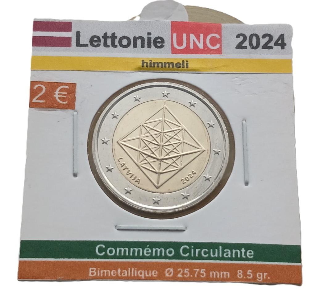 LETTONIE 2 euros Himmeli année 2024 UNC, Timbres & Monnaies, Monnaies | Europe | Monnaies euro, Envoi, Autres pays, 2 euros, Monnaie en vrac