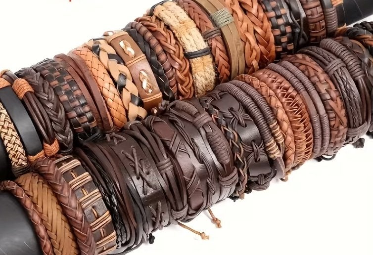 lot 10 nieuwe leren armbanden, Ophalen of Verzenden, Nieuw, Leer