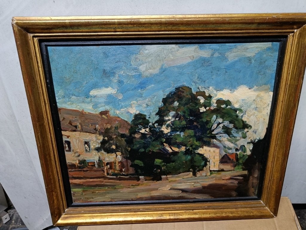 Schilderij van Maurice Mareels, Antiquités & Art, Panneau, Enlèvement, Paysage urbain / rural, Classique