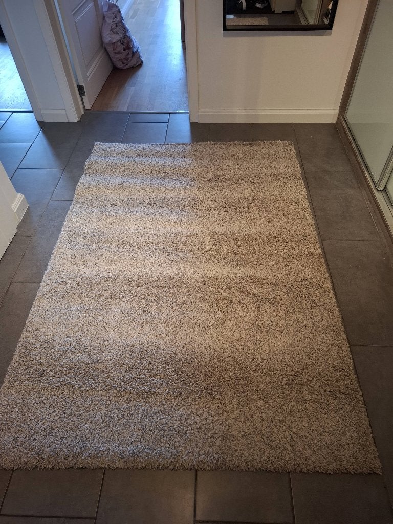 Tapijt, Ophalen, 100 tot 150 cm, Beige, Zo goed als nieuw