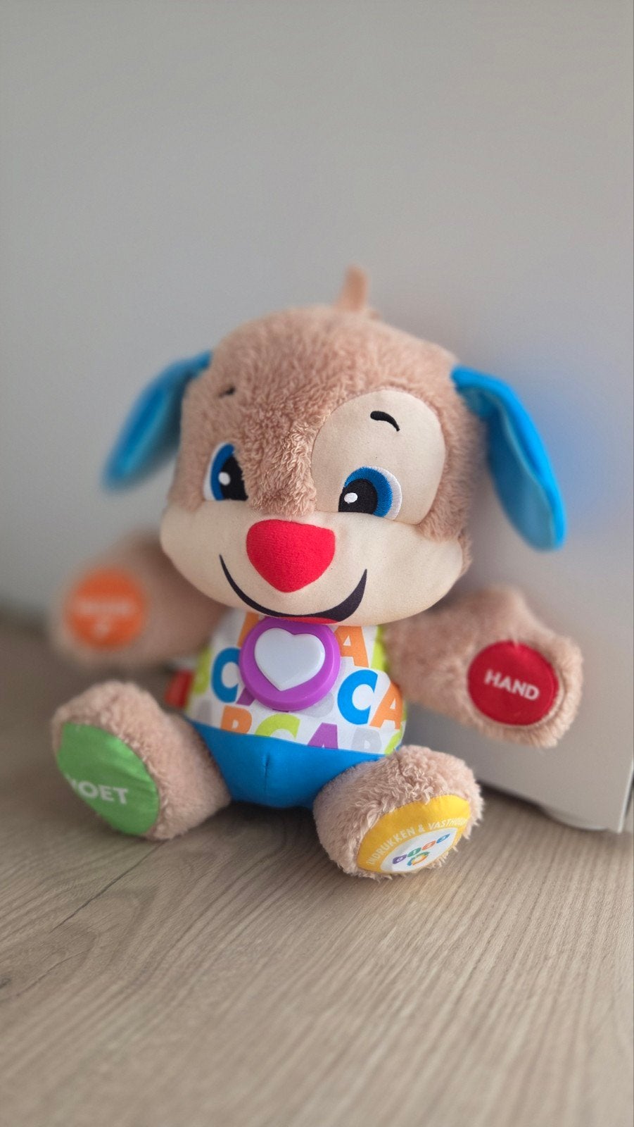 Fisher Price Leerplezier Eerste Woorden Puppy Knuffel + Lich, Kinderen en Baby's, Ophalen, Zo goed als nieuw