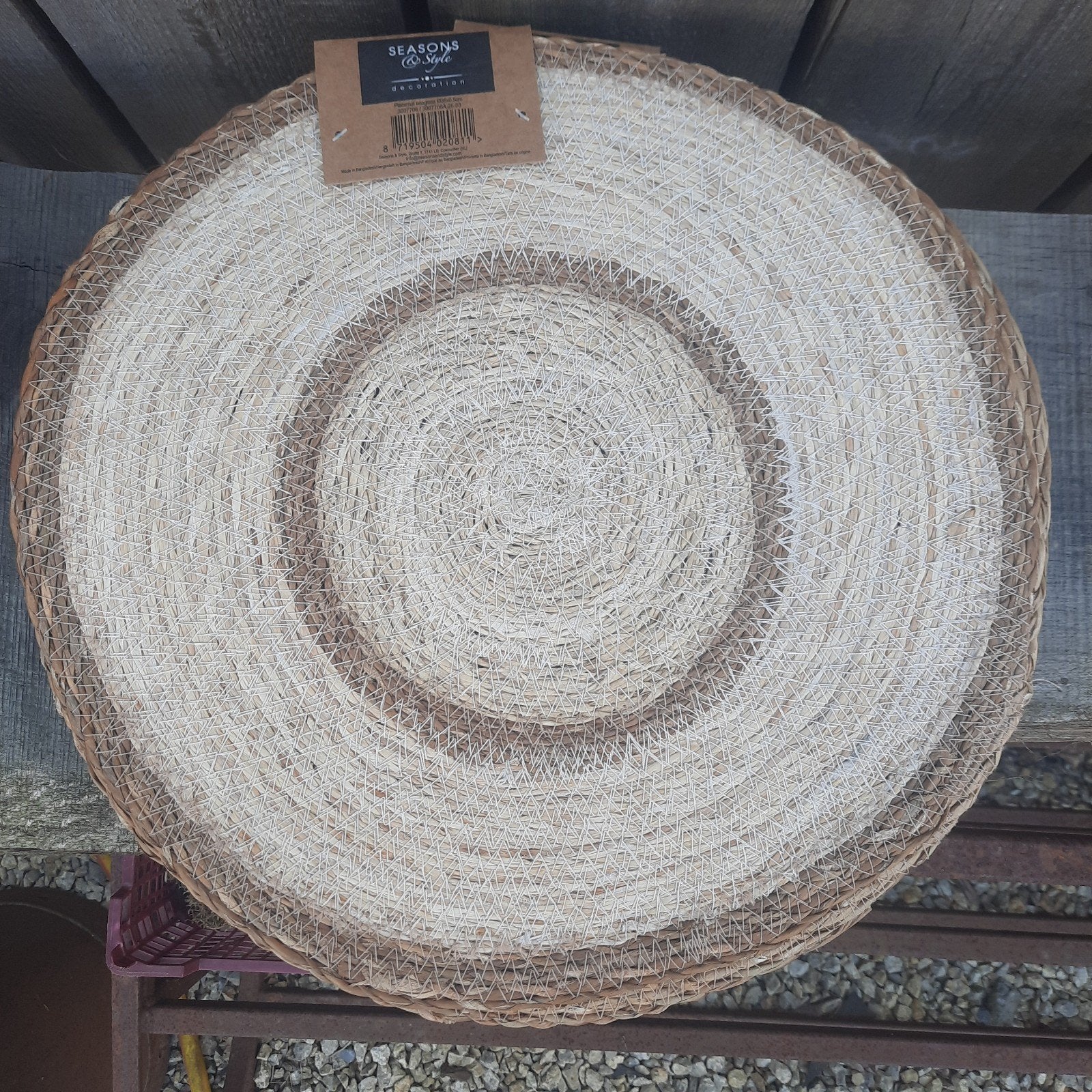 9 identieke placemats, Huis en Inrichting, Ophalen, Placemat, Stapelbaar, Natuurlijk materiaal