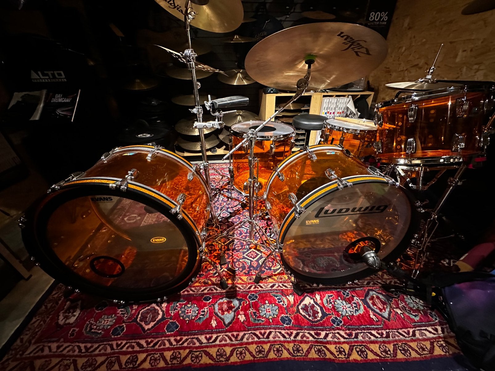 Ludwig B/O Vistalite Zep Set + 24”, Ophalen, Zo goed als nieuw, Ludwig