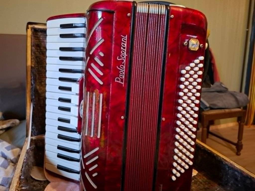 accordeon, Muziek en Instrumenten, Accordeons, Gebruikt, Met riemen, 80-bas, Toetsaccordeon