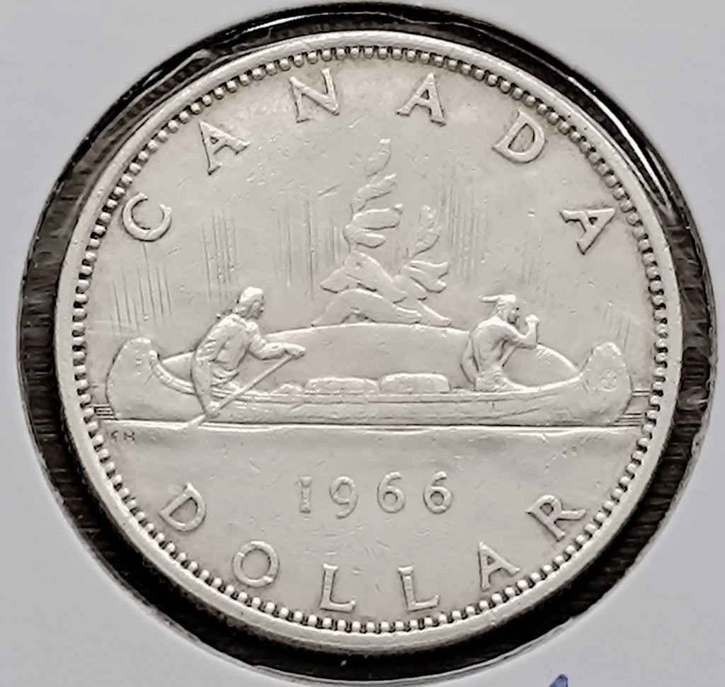 munt Canada 1 dollar 1966 zilver 0,800, Postzegels en Munten, Ophalen of Verzenden, Zilver