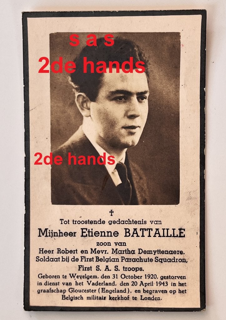Escadron belge de parachutistes SAS Belgium abbl, Enlèvement ou Envoi, Armée de terre, Photo ou Poster