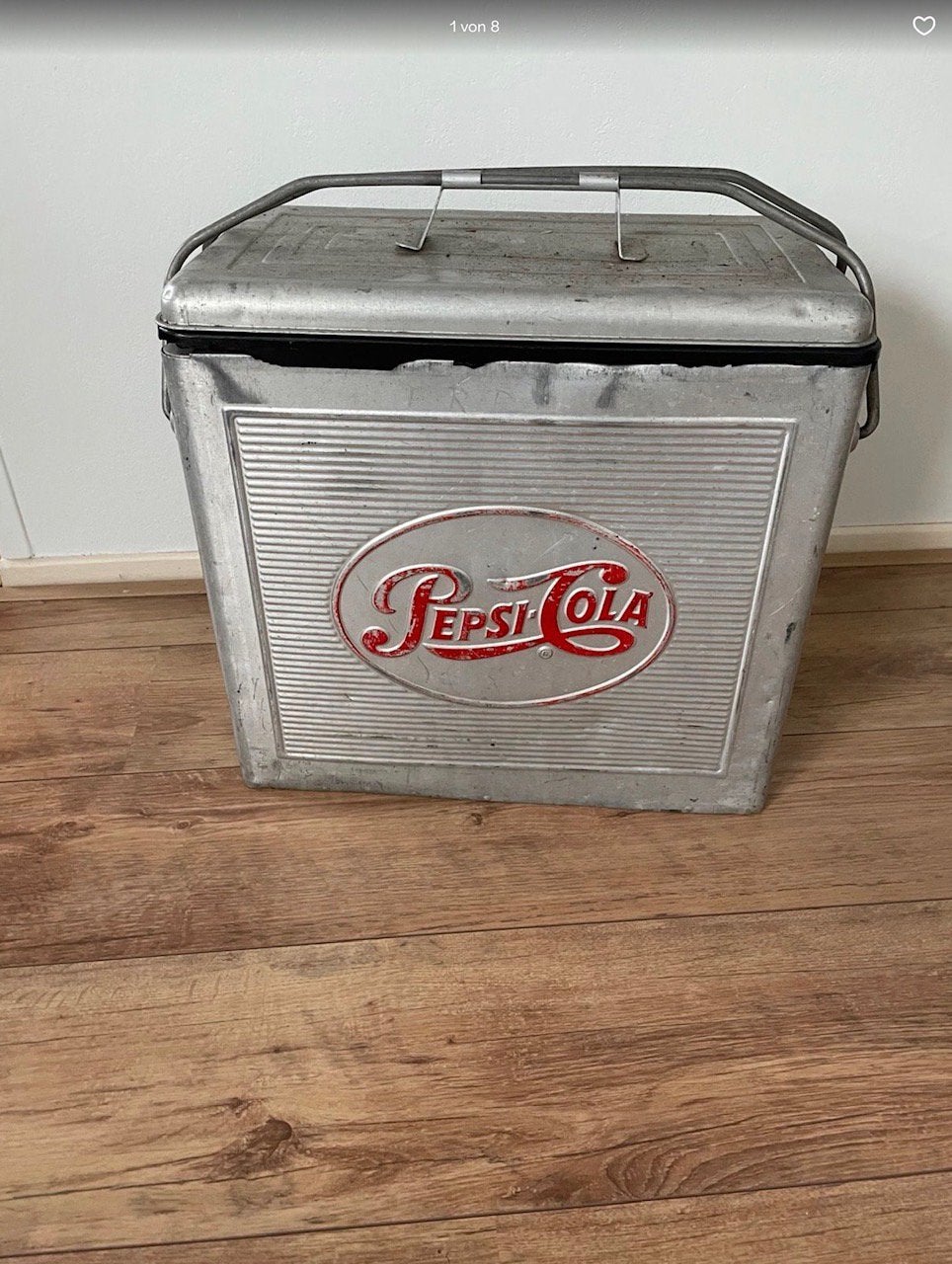 Vintage Pepsi-Cola aluminium drankenkoeler, Auto diversen, Auto-accessoires, Gebruikt, Ophalen of Verzenden