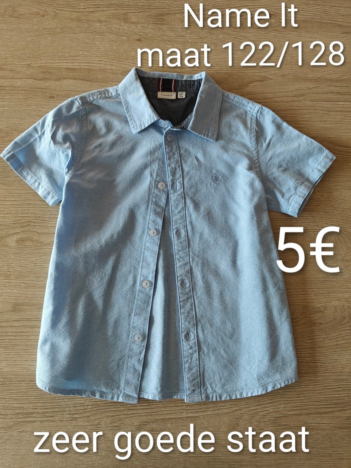 Hemdje korte mouwen - merk Name It - maat 122/128, Kinderen en Baby's, Ophalen of Verzenden, Zo goed als nieuw, NAME IT, Shirt of Longsleeve