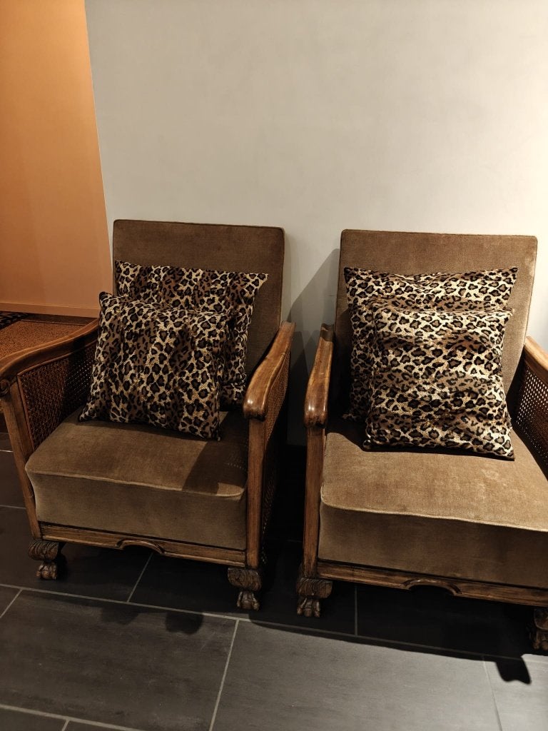 Set van 2 antieke houten fauteuils – authentiek handwerk, Antiek en Kunst, Ophalen