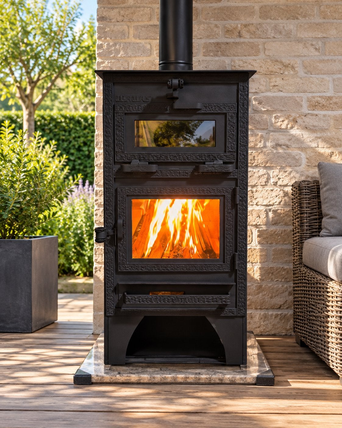 HANDGEMAAKTE HOUTKACHEL MET OVEN 🔥, Enlèvement ou Envoi, Neuf, Bois, Poêle à bois