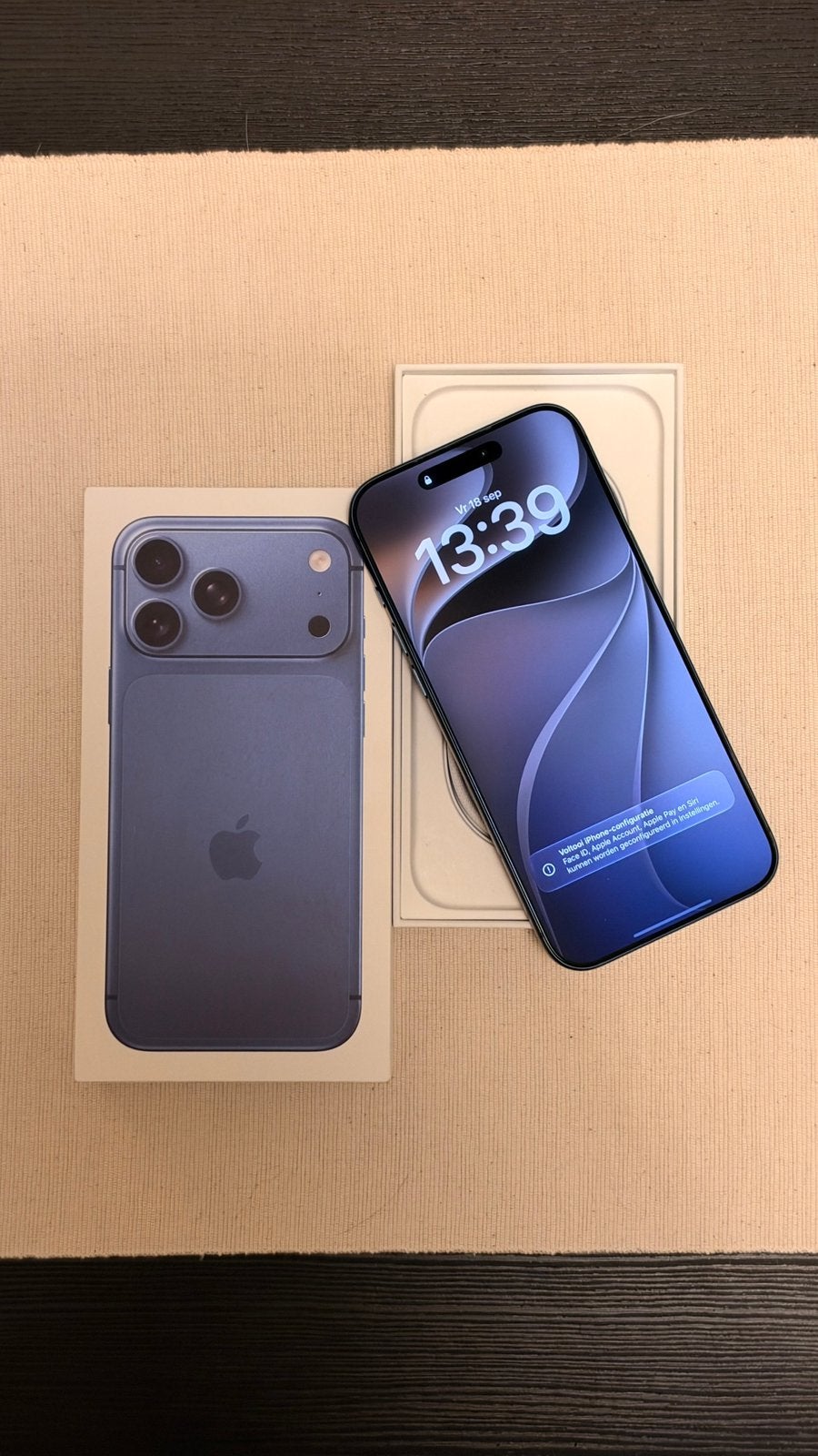 iPhone 17 Pro Max 256 GB blauw – 100% batterij – nieuwstaat, Telecommunicatie, Ophalen, Blauw, 256 GB, Overige modellen