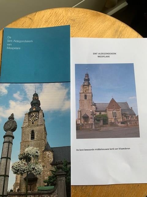 St. Gorus - Romaanse St.Aldegondiskerk Mespelare olie/doek., Ophalen