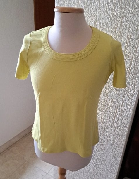 D'Auvry geel t-shirt xl, Kleding | Dames, Geel, Maat 42/44 (L), Ophalen of Verzenden, Zo goed als nieuw