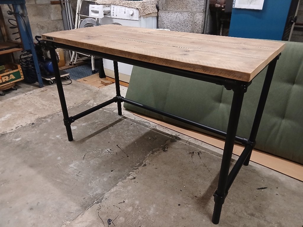 bureau zwarte steigerbuis met steigerhout Hout-Art nl, Industriel, Enlèvement, Bois, Autres types